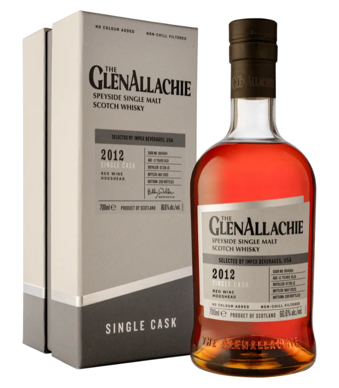 Glenallachie 12 yr 2012 Red Wine Hogshead Cask No 804564 Single Malt  Whiskey 700ml