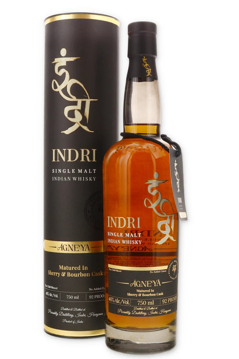 Indri Agneya (Sherry & Bourbon Cask) Indian Single Malt Whiskey 750ml