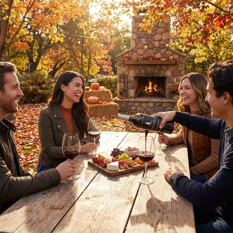 2023 Robert Mondavi - Cabernet Sauvignon Private Selection California (750ml) | This wine being enjoyed by friends in the fall outside at a gathering.