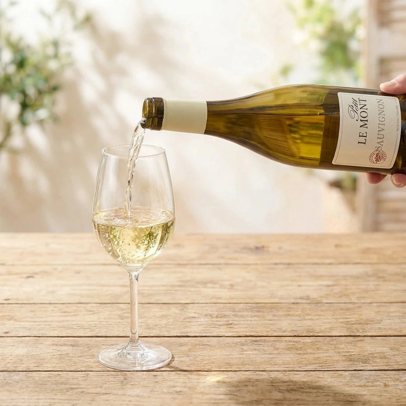 2024 Foucher-Lebrun - IGP Val de Loire Sauvignon Petit Le Mont (750ml) | This white wine pouring into a wine glass.
