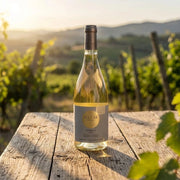 2024 Pago de los Capellanes -  O'Luar do Sil Godello (750ml) | Create an ultra-photorealistic commercial image featuring the uploaded 2024 Pago de los Capellanes - O'Luar do Sil Godello (750ml) as the exclusive product, ren
