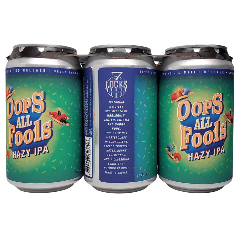 7 Locks Brewing Oops! All Fools Hazy IPA (Harlequin, Jester, Enigma, and Sabro) 6pk 12oz cans