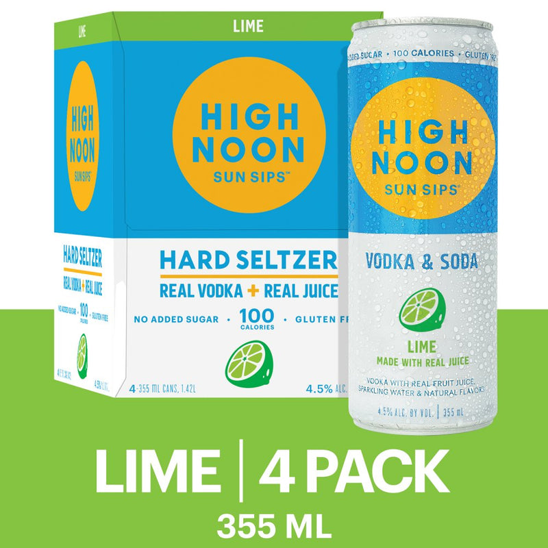High Noon Vodka Hard Seltzer Lime 4pk