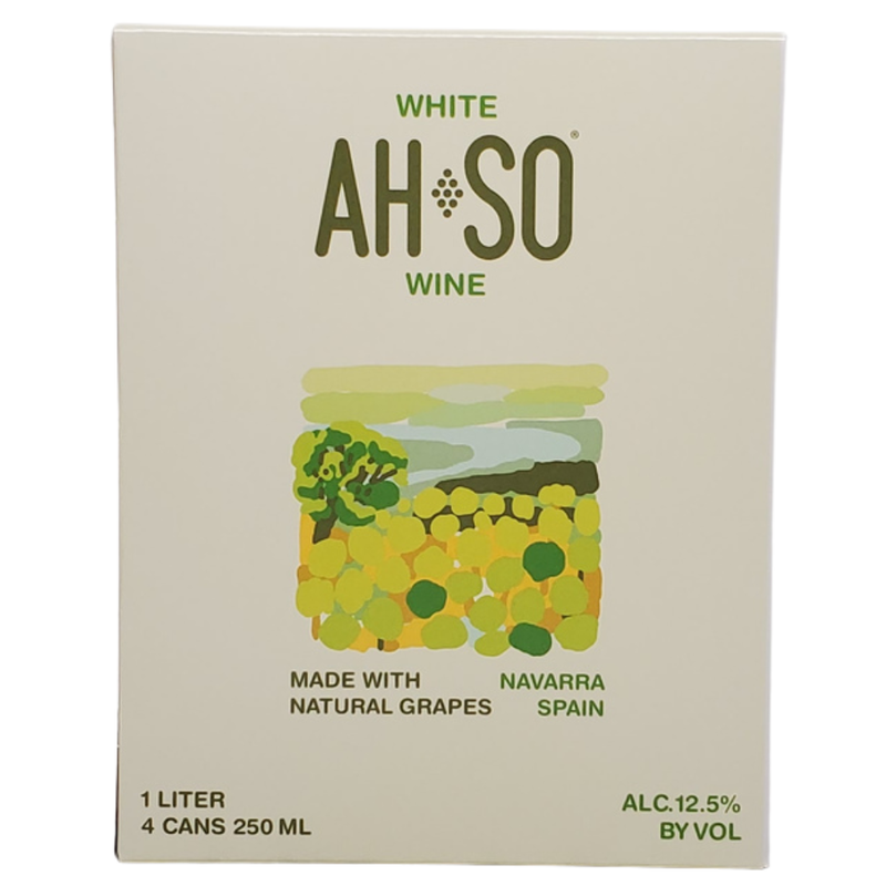 Ah-so Navarra Blanco white wine(Garnacha Blanca) 4pk 250ml cans