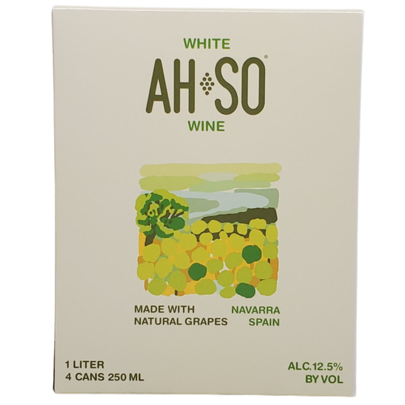 Ah-so Navarra Blanco white wine(Garnacha Blanca) 4pk 250ml cans