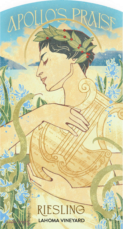 Apollo's Praise Lahoma Vineyard Riesling label