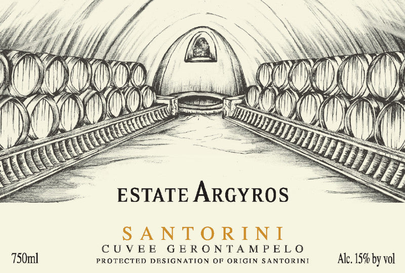 Argyros Assyrtiko Cuvee Gerontampelo label