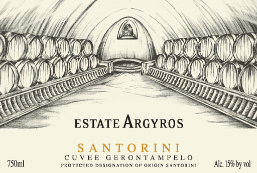 Argyros Assyrtiko Cuvee Gerontampelo label