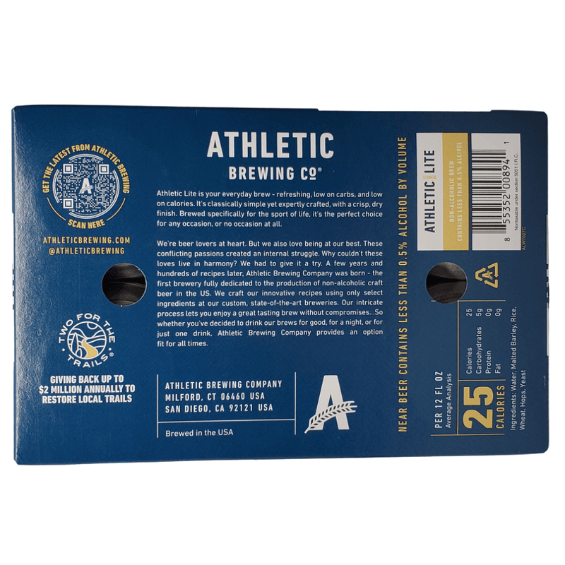 Athletic Brewing Lite light refreshing 6pk