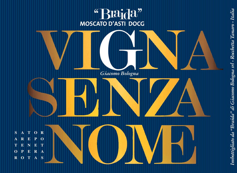 Braida Moscato d'Asti Vigne Senza Nome label