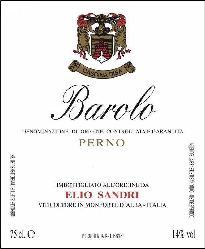 Elio Sandri Barolo Perno label
