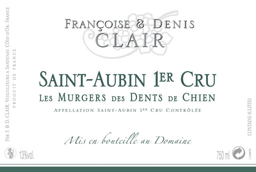 Francoise & Denis Clair Saint-Aubin 1er Cru Les Murgers des Dents de Chien label