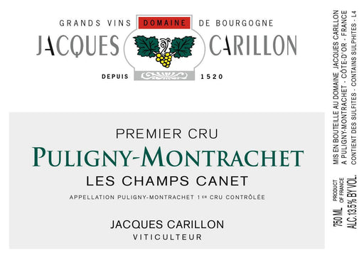 Jacques Carillon Puligny-Montrachet 1er Cru Les Champs Canet label