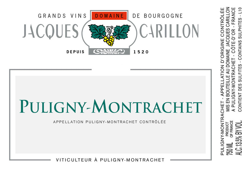 Jacques Carillon Puligny-Montrachet label