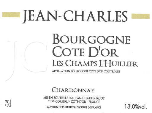 Jean-Charles Bourgogne Blanc Cote d'Or Champs l'Hulier label