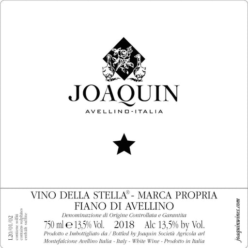 Joaquin Vino della Stella Fiano di Avellino label