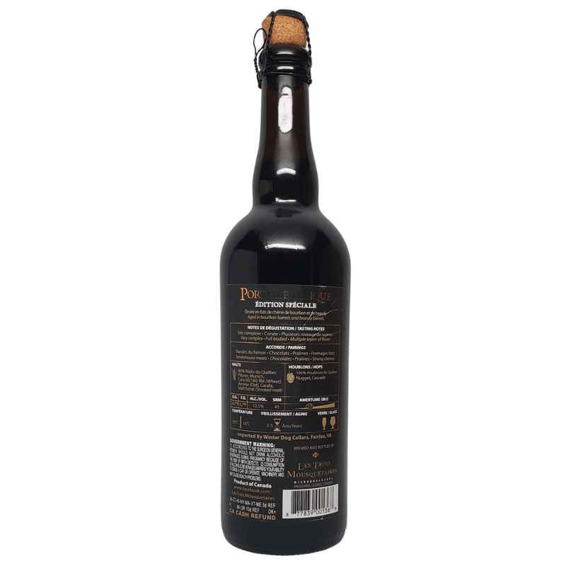 Les Trois Mousquetaires Microbrasseurs Porter Baltique  Grande Cuvee Edition Speciale Aged in Bourbon Barrels 750ml