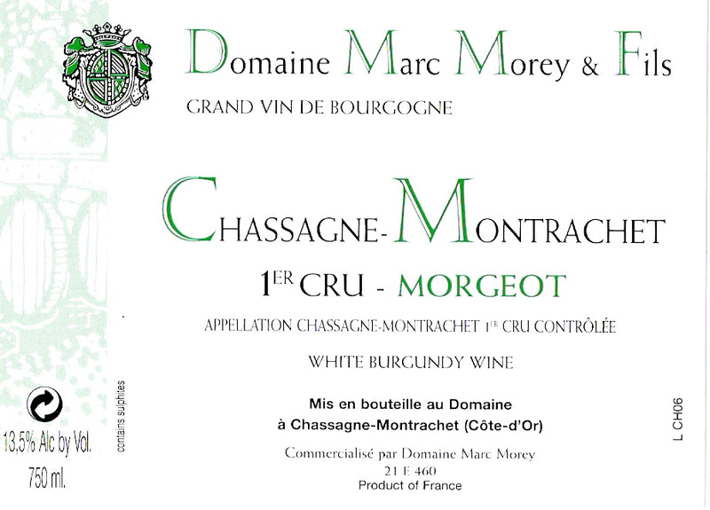 Marc Morey Chassagne Montrachet 1er Cru Morgeot bottle