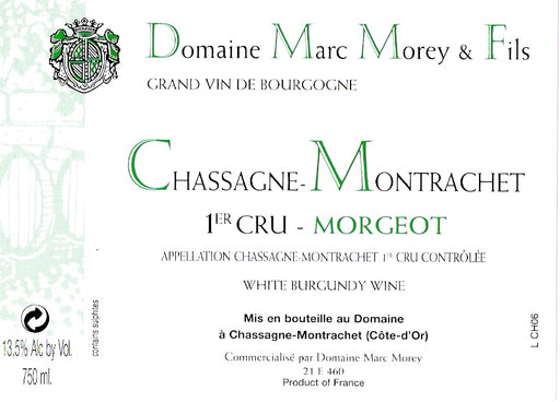 Marc Morey Chassagne Montrachet 1er Cru Morgeot bottle