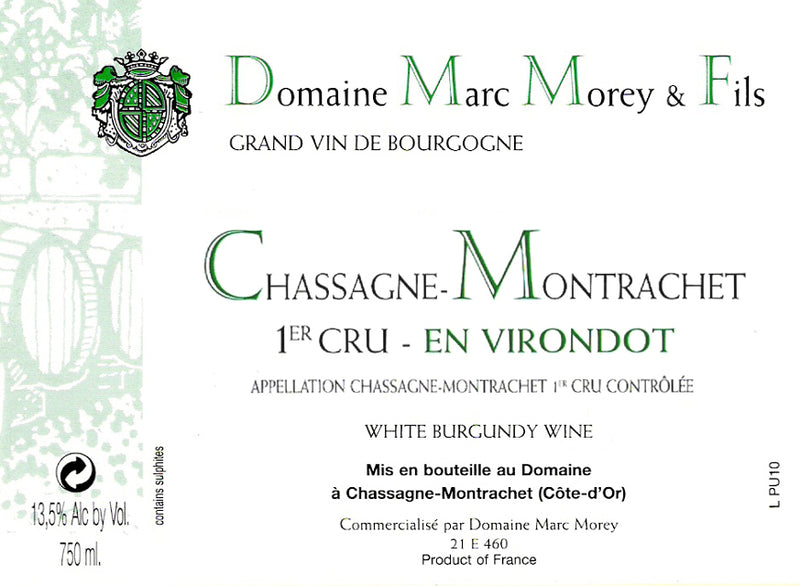 Marc Morey Chassagne-Montrachet 1er Cru En Virondot label