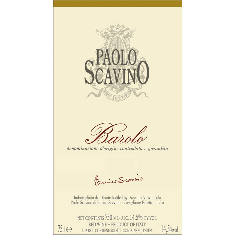 Paolo Scavino Barolo label