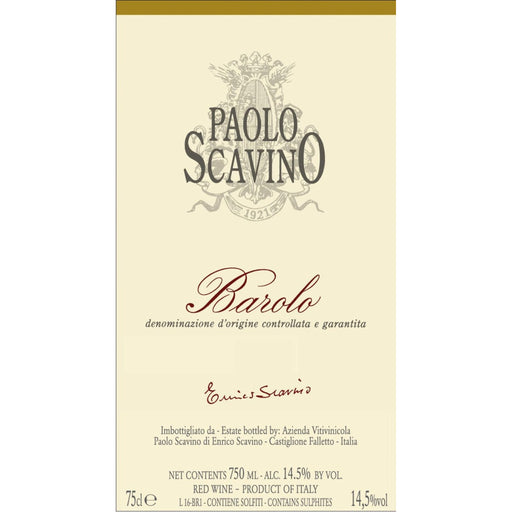 Paolo Scavino Barolo label