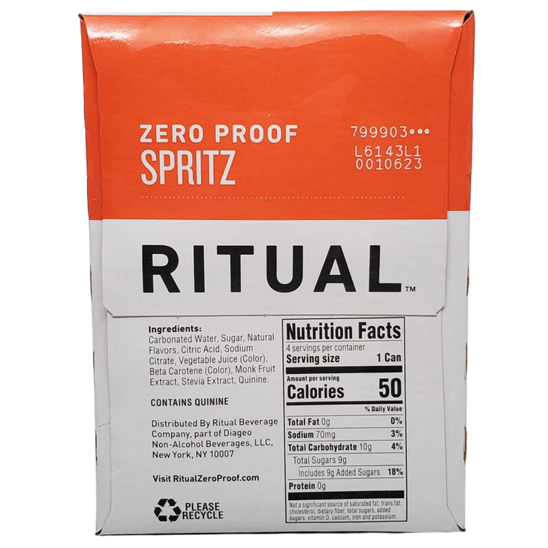 Ritual Zero Proof Spritz Non-Alcoholic Cocktail 4pk 12oz cans