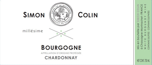 Simon Colin Bourgogne Chardonnay label