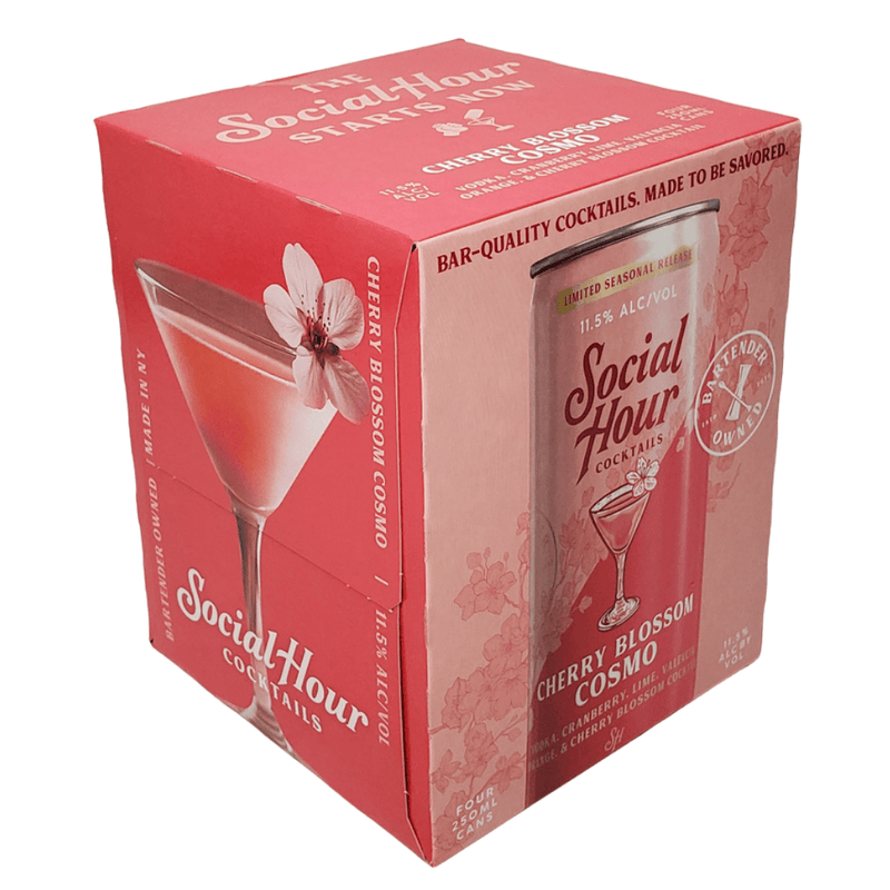 Social Hour Cocktails Cherry Blossom Cosmo 4pk cans
