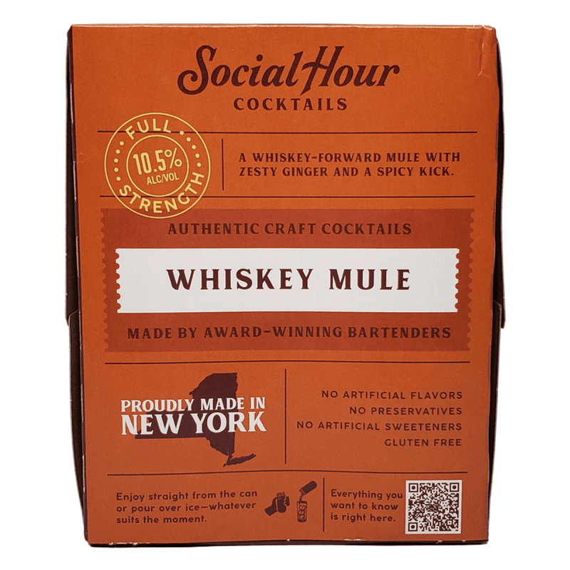 Social Hour Cocktails Whiskey Mule 4pk cans
