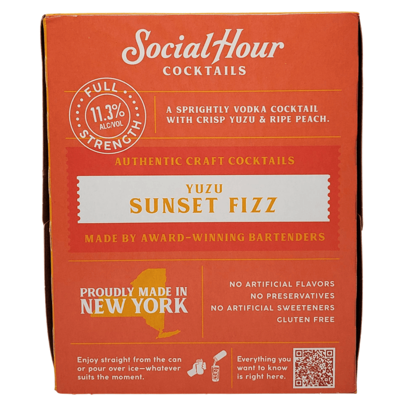 Social Hour Cocktails Yuzu Sunset Fizz 4pk cans