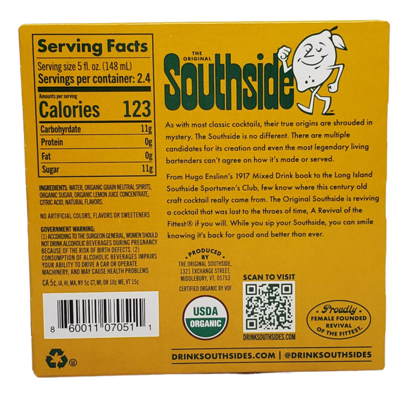 The Original South Gin Cocktail w/ Lemon and Mint 4pk 12oz cans