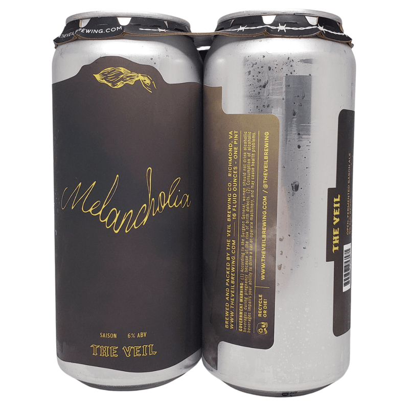 The Veil Brewing Melancholia Farmhouse Ale Saison 4pk 16oz cans