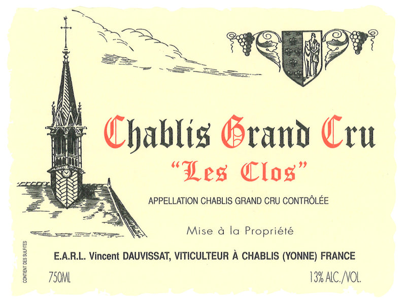 Vincent Dauvissat Chablis Grand Cru Les Clos label