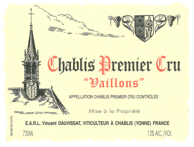 Vincent Dauvissat Chablis 1er Cru Vaillons label