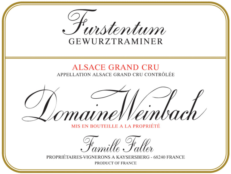 Domaine Weinbach Gewurztraminer Grand Cru Furstentum label