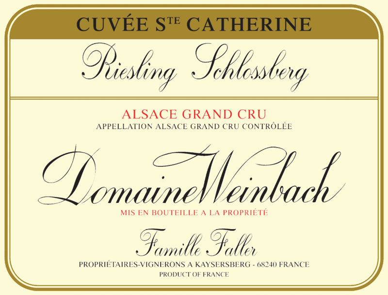Domaine Weinbach Riesling Grand Cru Schlossberg Cuvee Ste. Catherine label