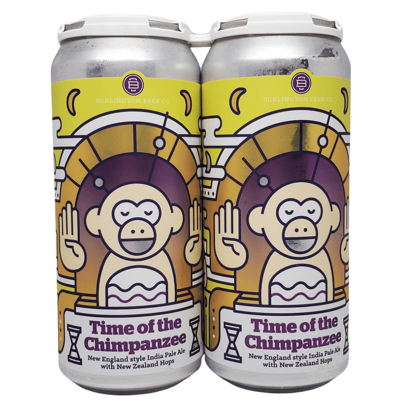 Burlington Beer Co. Time of the Chimpanzee New Zealand Double IPA 4pk 16oz cans