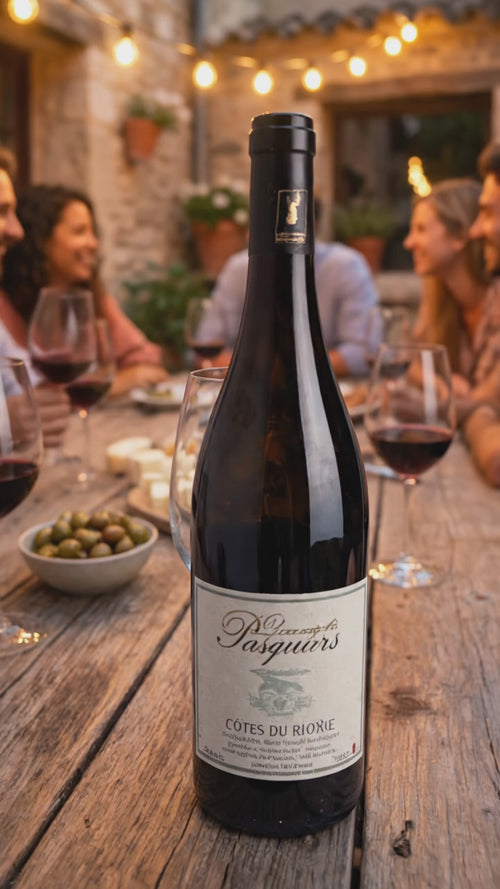 2023 Domaine des Pasquiers - Cotes du Rhone (750ml) | Generate a video of this wine being poured into a wine glass.