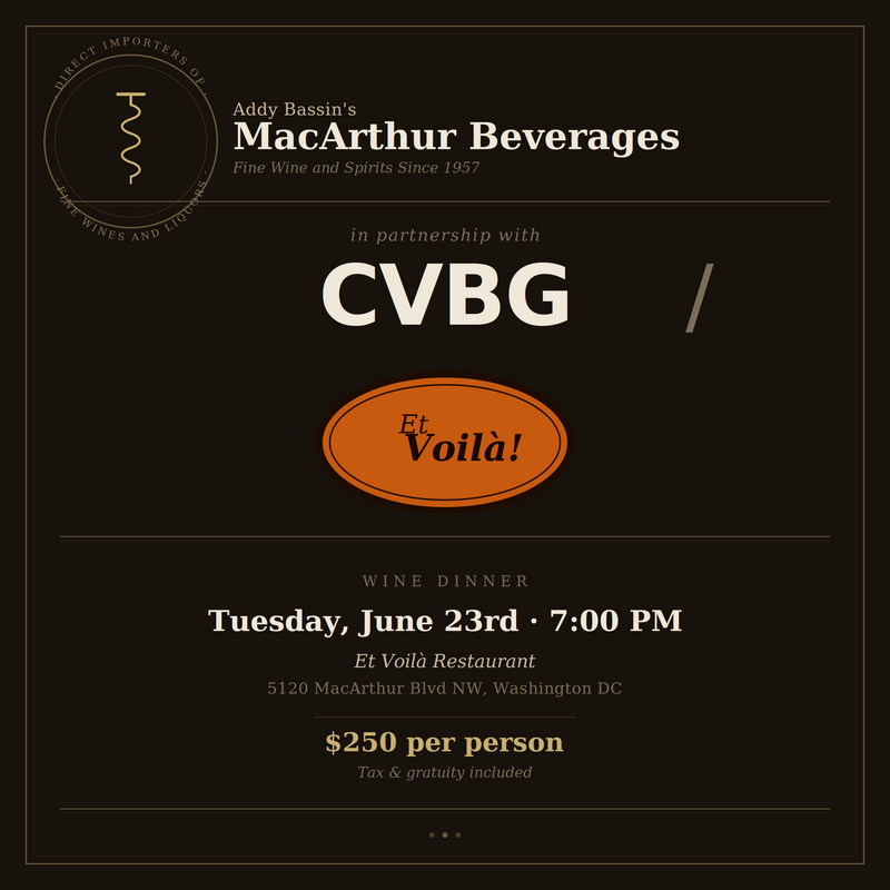 Bordeaux Icons Wine Dinner - Et Voila 06/23/26