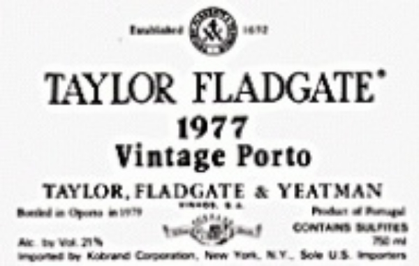 Picture of 1977 Taylor Fladgate Porto Vintage Port