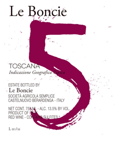 2018 Boncie - Toscana Rosso IGT Cinque