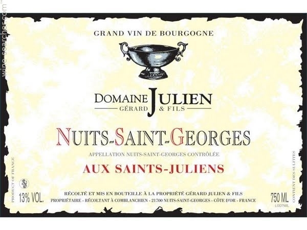 2018 Gerard Julien - Nuits St. Georges Aux Saint Julien (pre arrival)