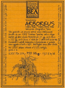 2014 Bea, Paolo - Trebbiano Spoletino Arboreus