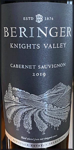 2019 Beringer - Cabernet Sauvignon Knights Valley