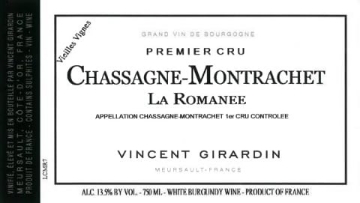 2019 Vincent Girardin - Chassagne Montrachet Romanee