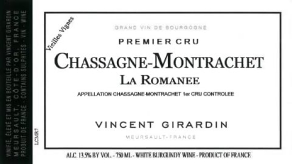2019 Vincent Girardin - Chassagne Montrachet Romanee
