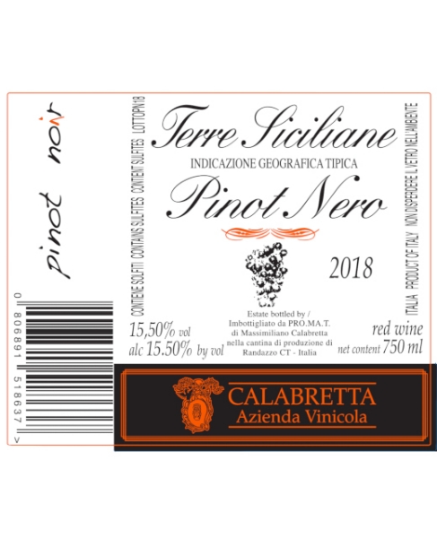 2018 Calabretta, Massimiliano - Sicilia Pinot Nero