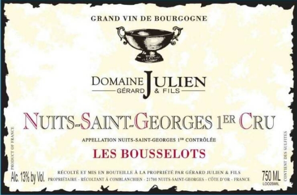 Picture of 2018 Gerard Julien - Nuits St. Georges Bousselots