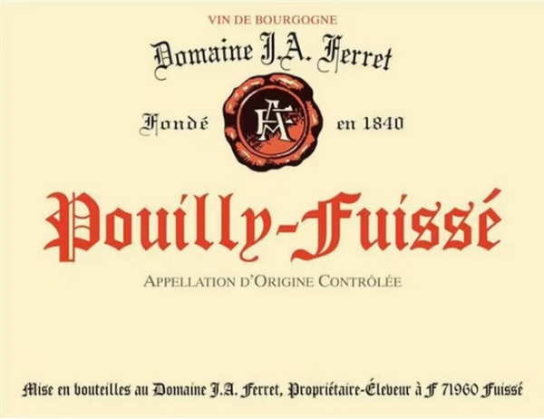 Picture of 2020 Domaine Ferret - Pouilly Fuisse (pre arrival)